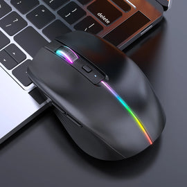 Wireless Bluetooth Mouse 2.4 G + Bluetooth 4.0 + Bluetooth 5.0 Type-C Rechargeable 6-Button Silent Luminous Office Mouse